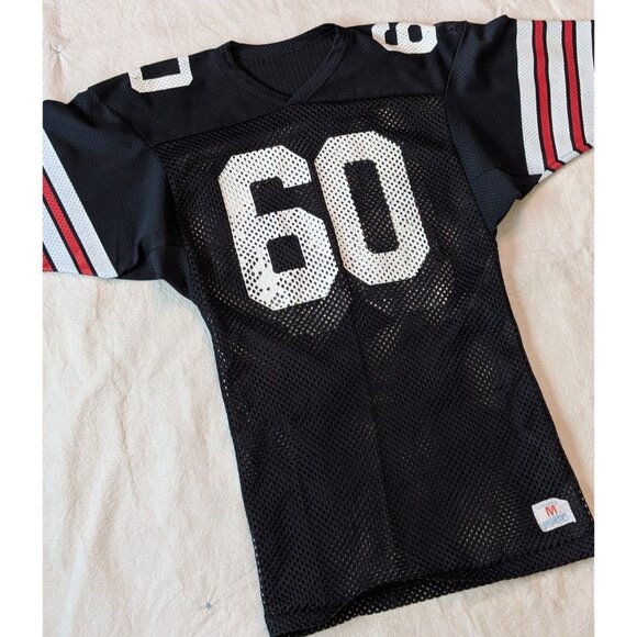 Champion Other - Champion Vintage 70s Blakc Nylon Football Jersey Classic Americana Sportswear MD